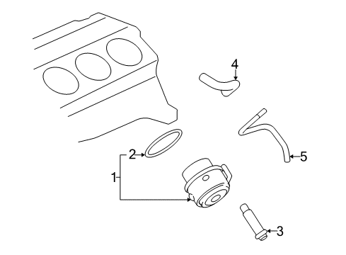 2008 Chevrolet Uplander Oil Cooler Oil Cooler Diagram for 12610723