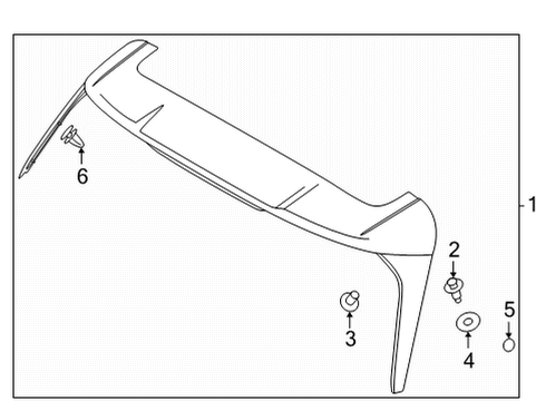 2022 Kia Carnival Rear Spoiler Pad-Rear Spoiler MOU Diagram for 872122S000