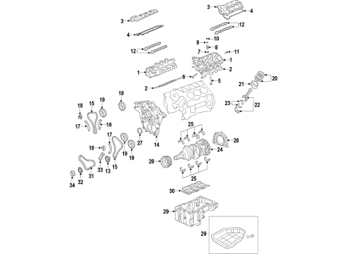 2012 Hyundai Genesis Engine Parts, Mounts, Cylinder Head & Valves, Camshaft & Timing, Oil Pan, Oil Pump, Crankshaft & Bearings, Pistons, Rings & Bearings, Variable Valve Timing Tensioner Assembly-Timing Chain Diagram for 24410-3CGA3