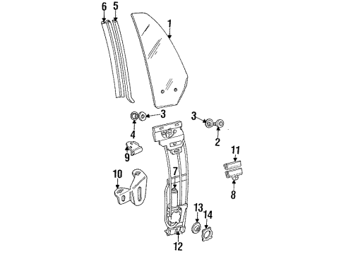 1989 Chrysler TC Maserati Quarter Panel - Glass & Hardware WEATHERSTRIP Asm Diagram for 4658715