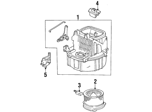 1998 Acura CL Blower Motor & Fan Motor Assembly, Fresh/Recirculating Diagram for 79350-SV1-A01
