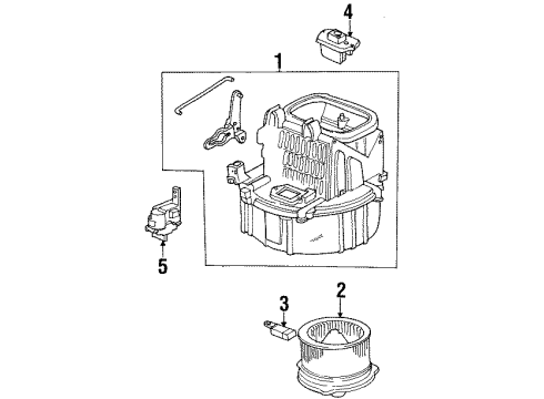 1997 Acura CL Blower Motor & Fan Transistor Assembly Diagram for 79330-SF1-941