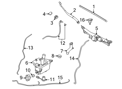 2007 Hyundai Veracruz Wiper & Washer Components Hose Assembly-Windshield Washer Diagram for 98650-3J000