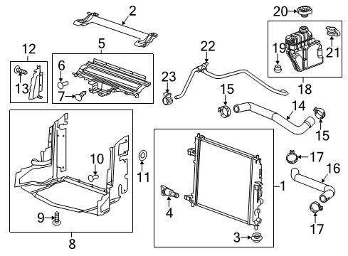 2017 Cadillac CTS Radiator & Components Radiator Diagram for 84352728