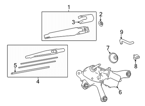 2021 Toyota Venza Wipers Washer Hose Diagram for 90099-62105