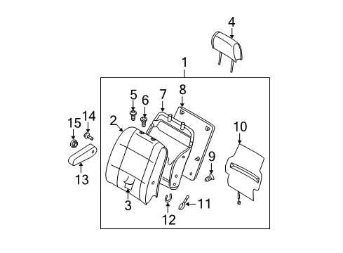 2004 Nissan Quest Front Seat Components Heater Unit-Front Seat Cushion Diagram for 87385-5Z060