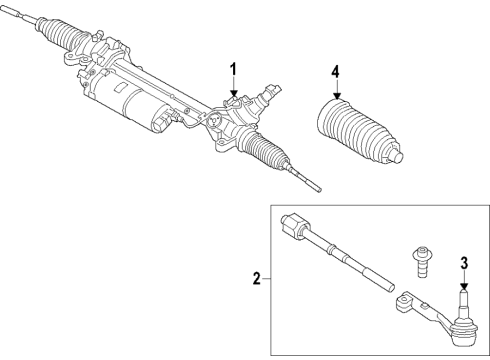 2020 Toyota GR Supra Steering Column & Wheel, Steering Gear & Linkage Steering Gear Diagram for 44250-WAA06