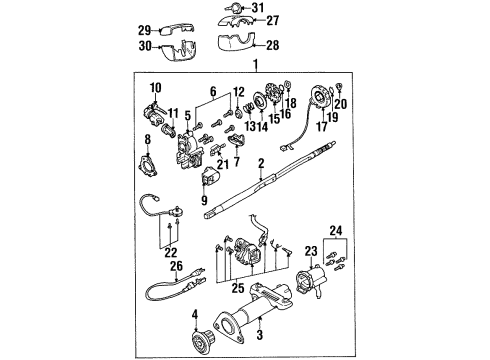 1994 Buick Skylark Steering Column, Steering Wheel COLUMN, Steering Diagram for 26031196