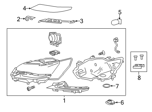 2017 Lexus GS350 Headlamps Headlamp Unit With Gas, Left Diagram for 81185-30J30