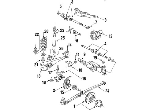 1984 Ford F-150 Front Suspension Components, King Pin, Stabilizer Bar Bearing Grease Cap Diagram for C8TZ-1131-C