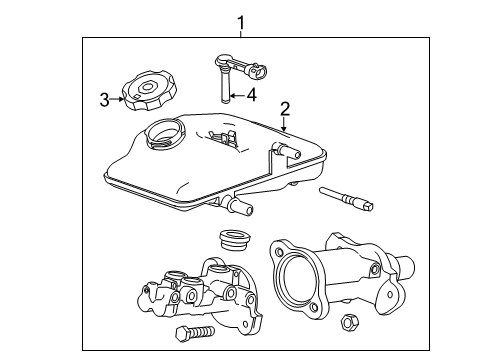 2011 Chevrolet Volt Dash Panel Components Master Cylinder Diagram for 22936034