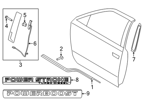 2021 Ford F-150 Keyless Entry Components - Body Electrical Applique Diagram for FL3Z-1520555-SB