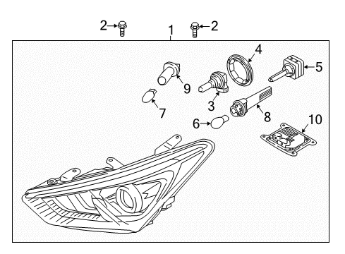 2018 Hyundai Santa Fe Sport Headlamps Headlamp Assembly, Left Diagram for 92101-4Z521