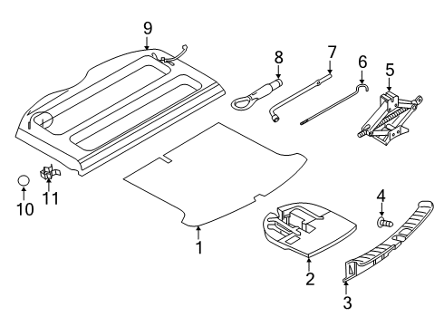 2020 Nissan Kicks Interior Trim - Rear Body Jack Complete Diagram for 99550-5RL0A