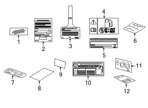 2016 Cadillac ELR Information Labels Battery Label Diagram for 20890976