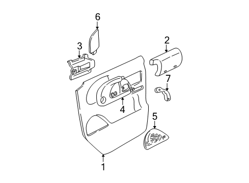 2001 GMC Safari Interior Trim - Front Door Armrest Asm-Front Side Door *Pewter Diagram for 15724839