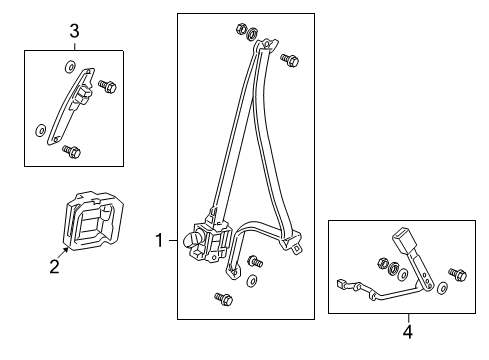 2010 Acura MDX Seat Belt Protector, Right Front Seat Belt Diagram for 81491-STX-A00