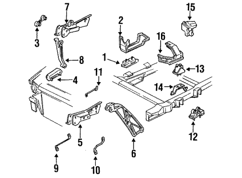 1990 Oldsmobile Cutlass Supreme Engine & Trans Mounting BRACE, Engine Mounting Diagram for 22536468