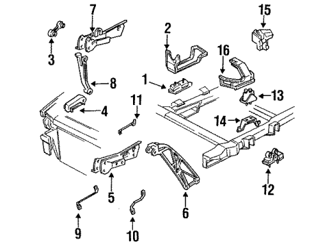 1990 Oldsmobile Cutlass Supreme Engine & Trans Mounting Mount Asm-Trans *White Diagram for 14088020