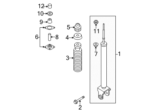 2018 Nissan Altima Shocks & Components - Rear Shock Absorber Kit-Rear Diagram for E6210-9HS1H