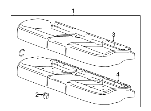 2015 Buick Verano Rear Seat Components Cushion Assembly Diagram for 23229216