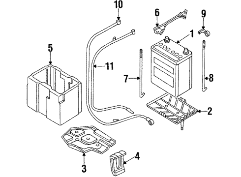 1993 Nissan 300ZX Battery Bar Assembly-Battery Fixing Diagram for 24420-30P00