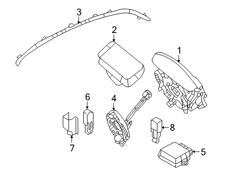 2010 Kia Optima Air Bag Components Air Bag Control Module Assembly Diagram for 959102G460