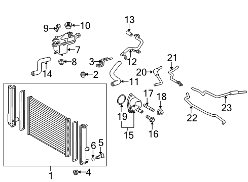 2012 Toyota Prius V Radiator & Components Overflow Hose Diagram for 16261-37081