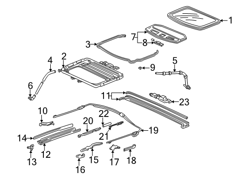 1994 Acura Integra Sunroof Handle, Sunshade (Shimmer Gray) Diagram for 83213-SR4-003ZB