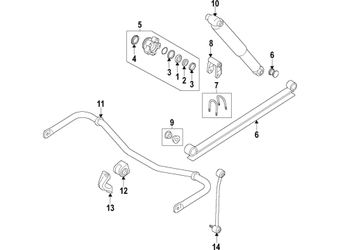 2015 Ford Transit-350 HD Rear Suspension Components, Stabilizer Bar Leaf Spring Diagram for CK4Z-5560-U