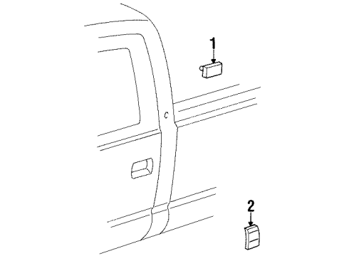 1993 GMC C2500 Exterior Trim - Cab Molding Asm-Body Side Lower Rear Diagram for 15531585