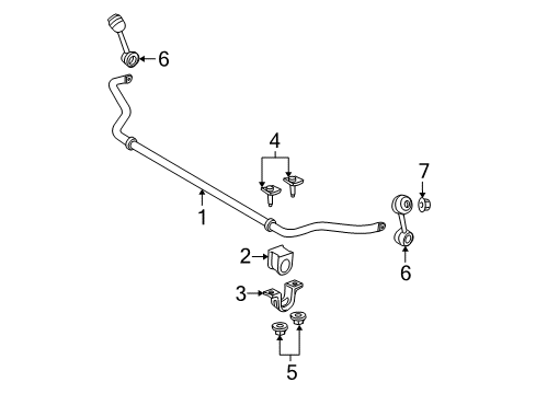 2006 Lincoln Town Car Stabilizer Bar & Components - Front Bushing Diagram for 4W1Z-5493-CA