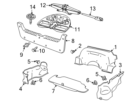 2006 Pontiac GTO Interior Trim - Rear Body Jack Pkg Diagram for 92209033