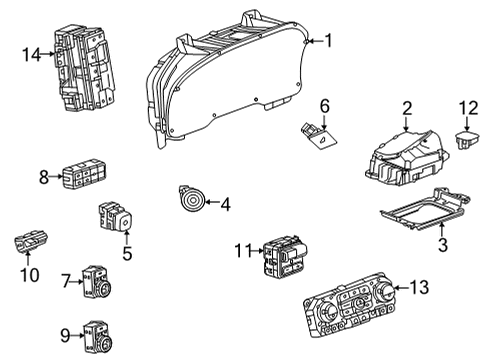 2022 GMC Yukon Switches Gear Shift Assembly Diagram for 84809234