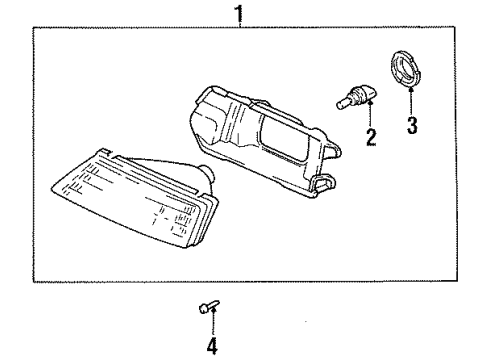 1995 Kia Sephia Horn Driver Side Headlight Assembly Diagram for 0K20A51040