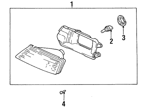 1995 Kia Sephia Horn Passenger Side Headlight Assembly Diagram for 0K20A51030