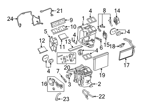 2013 Cadillac CTS Air Conditioner Case Diagram for 25852674