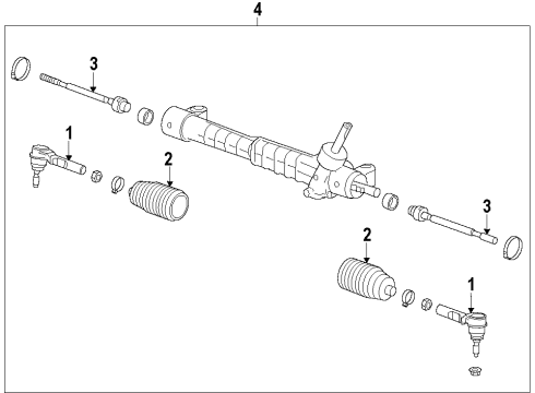 2014 Cadillac ATS Steering Column, Steering Wheel & Trim, Steering Gear & Linkage Steering Gear Diagram for 84591545