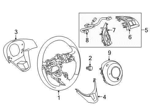 2016 Scion iA Cruise Control System Steering Wheel Diagram for 45102-WB001