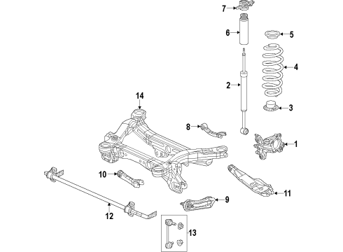 2014 Jeep Cherokee Rear Suspension, Lower Control Arm, Upper Control Arm, Ride Control, Stabilizer Bar, Suspension Components Mount-Rear Shock Diagram for 5168571AE