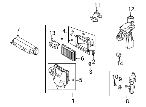 2004 Infiniti G35 Filters Duct - Air Diagram for 16555-AM604