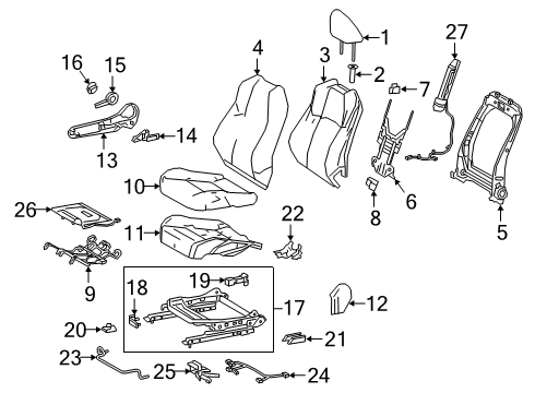 2019 Toyota Corolla Passenger Seat Components Seat Cushion Diagram for 71511-12C80