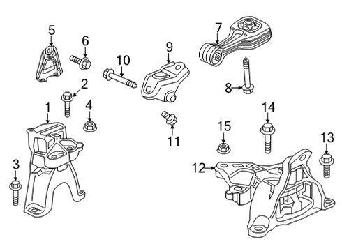 2022 Honda Civic Engine & Trans Mounting RUBBER, TRANS MTG Diagram for 50850-3K0-H21