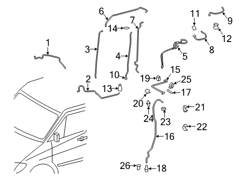 2007 Dodge Sprinter 2500 Rear A/C Lines Line-A/C Diagram for 68012784AA