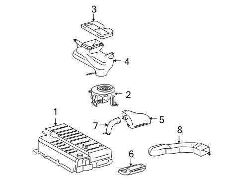 2009 Toyota Camry Battery Intake Duct Diagram for G92D3-06010