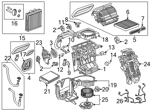 2021 Cadillac XT6 Switches & Sensors AC & Heater Case Diagram for 84567422
