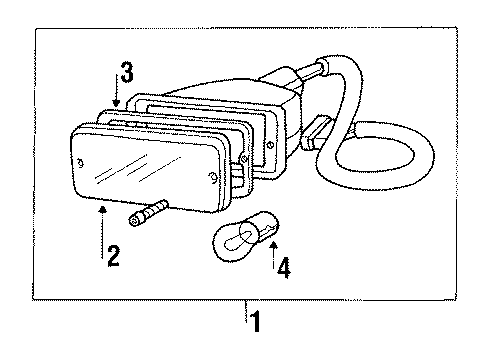 1986 Hyundai Excel High Mount Lamps Lamp Assembly-Front Turn Signal Diagram for 92301-21551