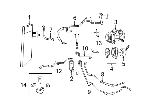 2009 Dodge Grand Caravan Air Conditioner PULLY Kit-A/C Compressor Diagram for 68031616AA