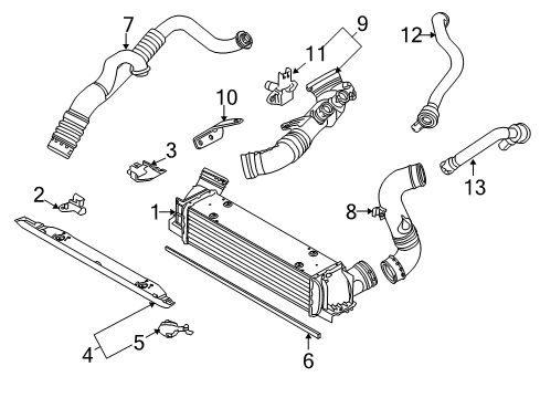 2013 BMW 335i Powertrain Control Charge-Air Duct Diagram for 13717599293
