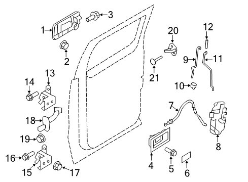 2011 Ford F-150 Rear Door - Lock & Hardware Handle, Outside Diagram for CL3Z-1626605-AA